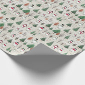 Sneeuwmannen in bomen cadeaupapier (Hoek)