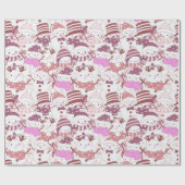 Sneeuwmannen Kerst ornamenten geschenken witte ker Cadeaupapier (Vlak)