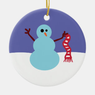 Sneeuwmannen op hol geslagen keramisch ornament