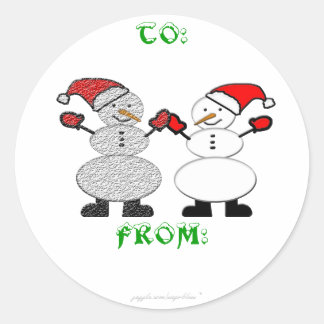 Sneeuwmannen Sticker Label