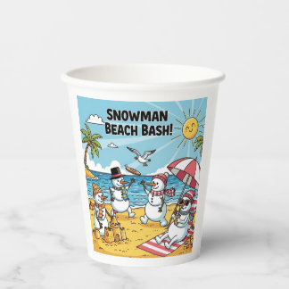 Sneeuwmannen Strandfeest Papieren Bekers