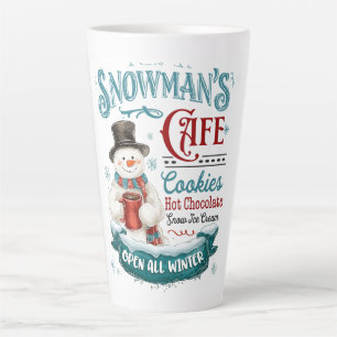 Sneeuwmannetje Café – Whimsische Wintertraktaties  Latte Mok