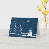 Sneeuwmannetje op de uitkijk kaart (Gele Bloem)