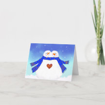 Sneeuwmannetje paar verliefd
