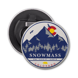 Sneeuwmassa Colorado Retro Sunset Ski Souvenirs Button Flesopener