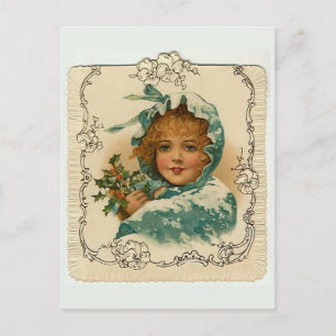 "Sneeuwmeisje" kerstBriefkaart Feestdagenkaart