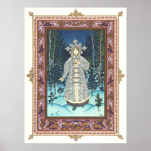 Sneeuwmeisje van Boris Zvorykin Poster (Voorkant)