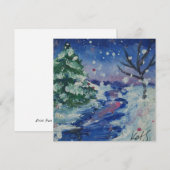 Sneeuwnacht Feestdagenkaart (Voorkant / Achterkant)