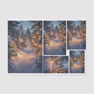 Sneeuwnacht in de stad tissuepapier