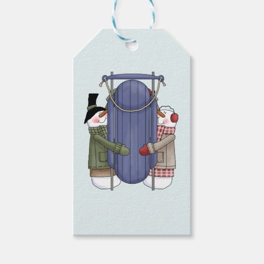 Sneeuwpaar Cadeaulabel (Voorkant)