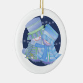 Sneeuwpaar Keramisch Ornament (Rechts)