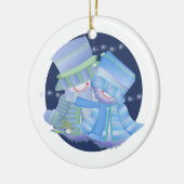 Sneeuwpaar Keramisch Ornament (Links)