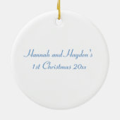 Sneeuwpaar Keramisch Ornament (Achterkant)