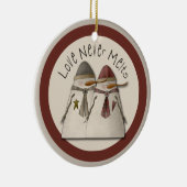 Sneeuwpaar Keramisch Ornament (Rechts)