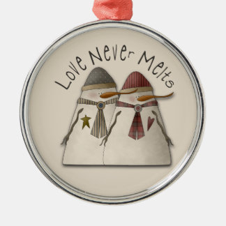 Sneeuwpaar Metalen Ornament