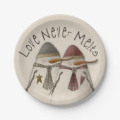 Sneeuwpaar Papieren Bordje (Voorkant)