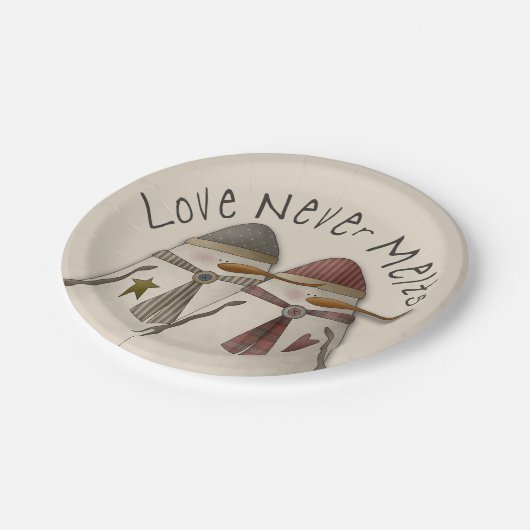 Sneeuwpaar Papieren Bordje (Gekanteld)