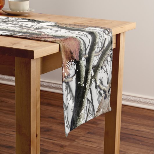 Sneeuwpatroon 2 van jachtCamouflage Korte Tafelloper (Voorbeeld)