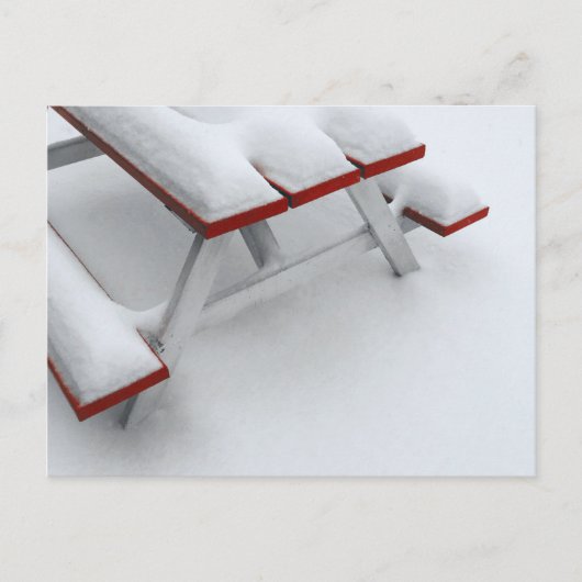 sneeuwpicknick briefkaart (Voorkant)