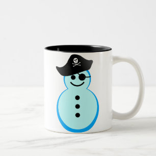 sneeuwpiraat. tweekleurige koffiemok
