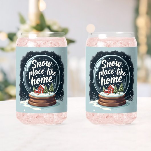 Sneeuwplaats zoals Home Vakantie Quote Blikvorm Glas (Insitu (Huwelijk))