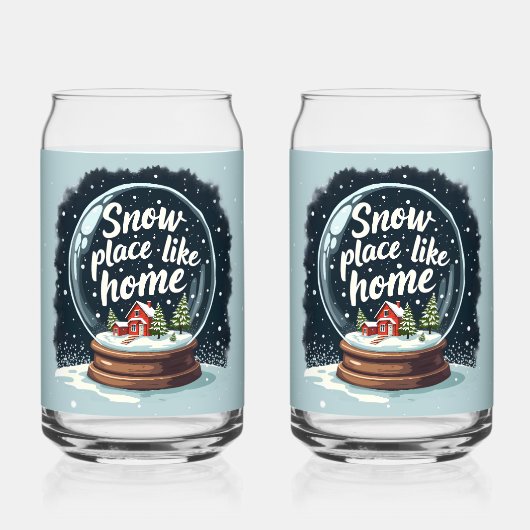 Sneeuwplaats zoals Home Vakantie Quote Blikvorm Glas (Voorkant)