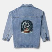 Sneeuwplaats zoals Home Vakantie Quote Denim Jacket (Achterkant)