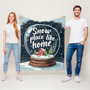 Sneeuwplaats zoals Home Vakantie Quote Fleece Deken