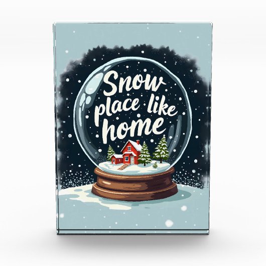 Sneeuwplaats zoals Home Vakantie Quote Fotoblokken (Voorkant)