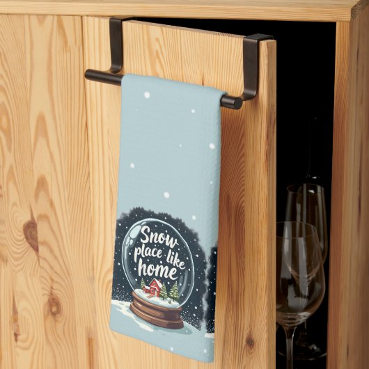 Sneeuwplaats zoals Home Vakantie Quote Theedoek (Derde Gevouwen)