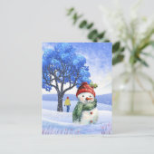 SNEEUWPLEZIER OP EEN WINTERDAG BRIEFKAART (Staand voorkant)