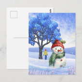SNEEUWPLEZIER OP EEN WINTERDAG BRIEFKAART (Voorkant / Achterkant)