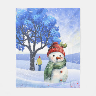 SNEEUWPLEZIER OP EEN WINTERDAG FLEECE DEKEN