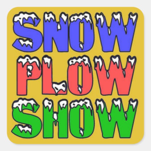 Sneeuwploeg Show Gele Sticker (Voorkant)