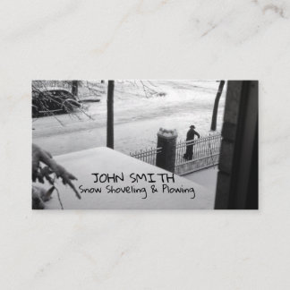 Sneeuwploegen Shoveling Snow Removal Contractor Visitekaartje