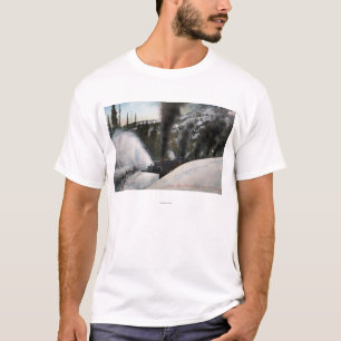 Sneeuwploegen voor het opruimen van spoorwegen in  t-shirt