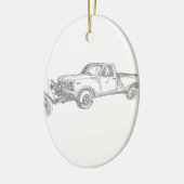 Sneeuwploegenwieg Keramisch Ornament (Links)