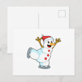 Sneeuwpop bij IJsschaatsen met IJsschaatsen.PNG Briefkaart (Voorkant / Achterkant)