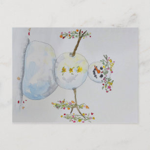 sneeuwpop-briefkaart briefkaart