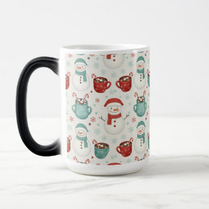 Sneeuwpop en warme chocolademelk Kerst naadloos pa Magische Mok
