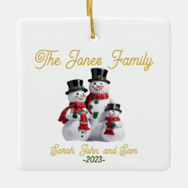  sneeuwpop familie Ornament