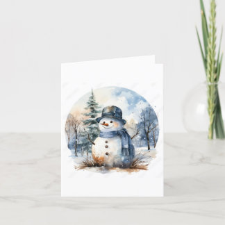 Sneeuwpop Feestdagen Kaart