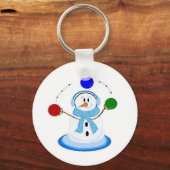 Sneeuwpop jonglerend met ballen sleutelhanger (Voorkant)