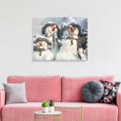sneeuwpop Kerstmis canvas Afdruk (Insitu (Woonkamer))