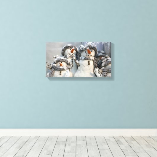 sneeuwpop Kerstmis canvas Afdruk (Insitu (Houten vloer))