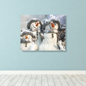 sneeuwpop Kerstmis canvas Afdruk (Insitu (Houten vloer))