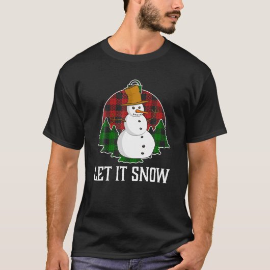 Sneeuwpop met rode buffelstang t-shirt (Voorkant)