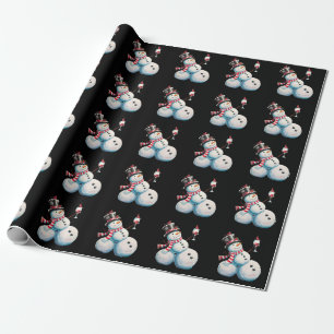 Sneeuwpop Met Wijn Kerst Grappig Kerstcadeau Cadeaupapier