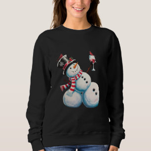 Sneeuwpop Met Wijn Kerst Grappig Kerstcadeau Trui