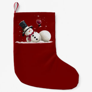 Sneeuwpop Met Wijn Kerstcadeau Kerstvakantie Kleine Kerstsok